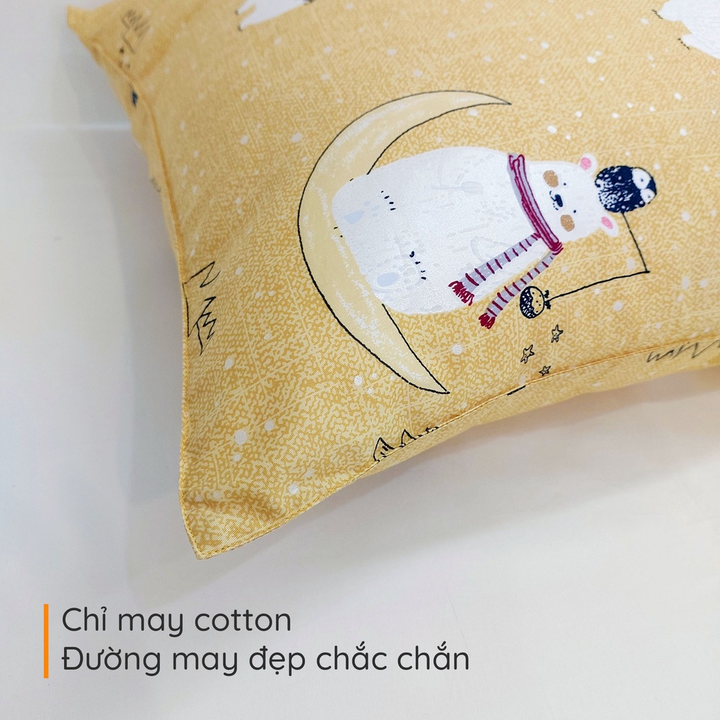 Vỏ gối nằm 50x70 45x65 cm cho bé trai bé gái Cotton Satin cao cấp Anvietkids, bao áo gối nằm 100% sợi tự nhiên mềm mát.