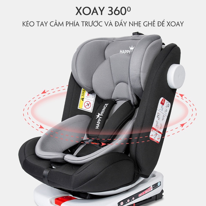 Ghế ngồi ô tô cho bé từ 0-12 tuổi - Ghế ngồi ô tô Happy Prince công nghệ an toàn iSolix tránh va chạm - Ghế đệm cho bé