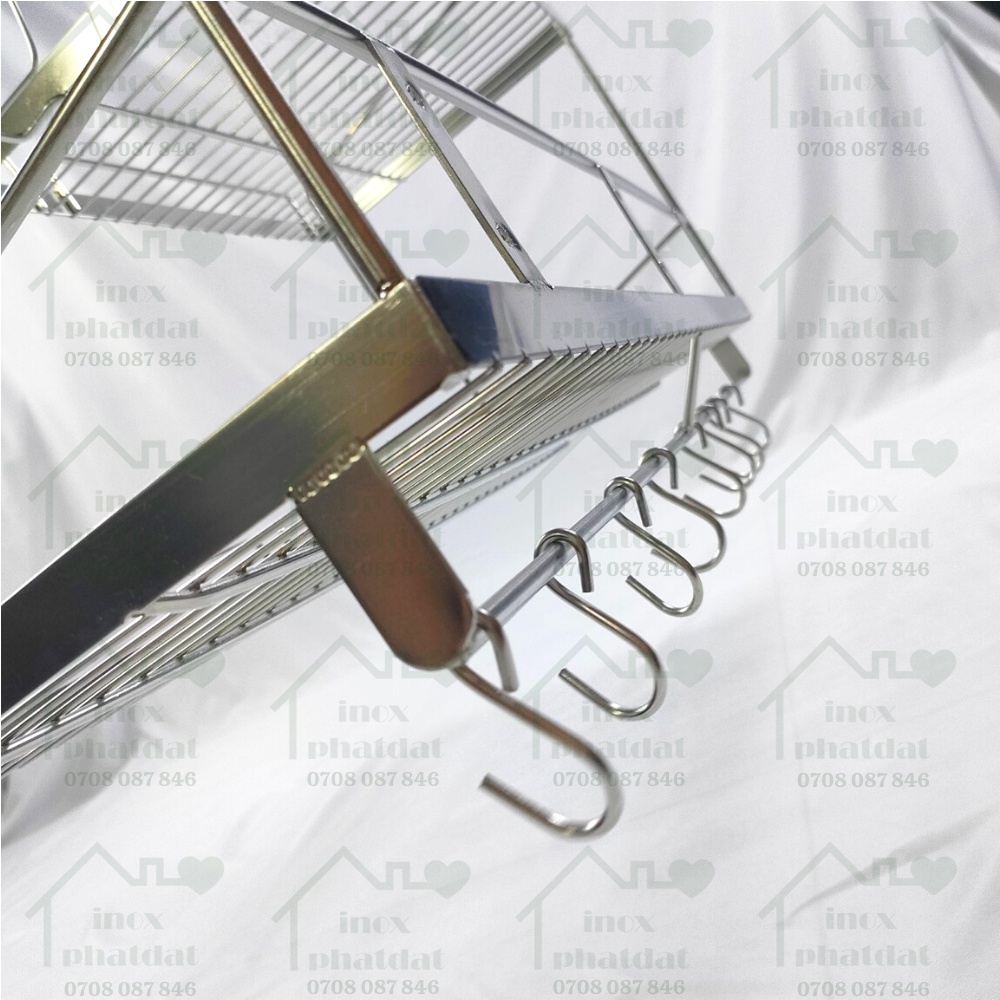 Mua Kệ chén 2 tầng treo tường Inox 304 PHÁT ĐẠT (Dài 50cm/60cm), rổ úp ...