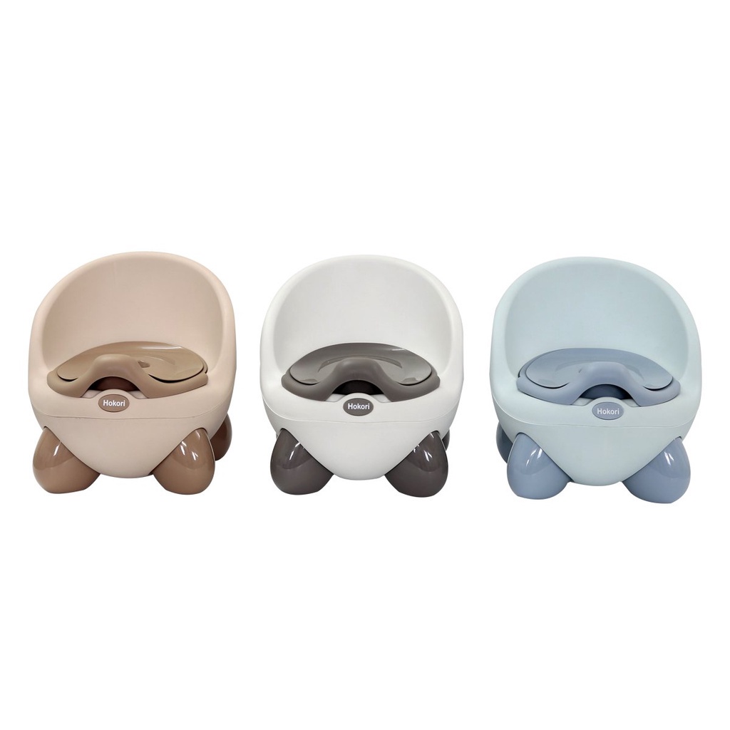 Bô vệ sinh Hokori cho bé, bô gấu cao cấp chống trơn trượt có chỗ dựa và khay tiện lợi