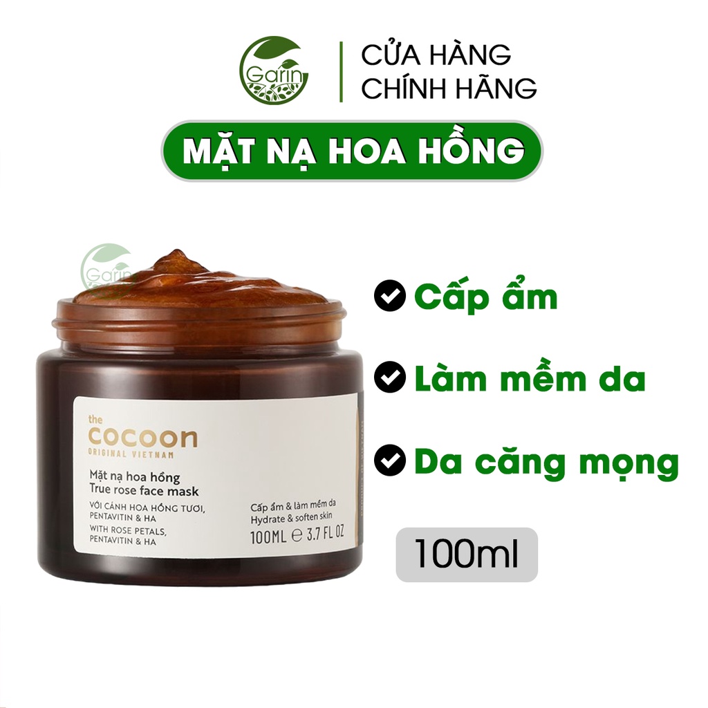 Mặt nạ hoa hồng Cocoon Garin cấp ẩm và làm mềm da Bigsize 100ml