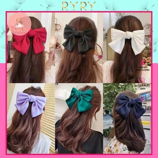 Kẹp Tóc Đính Nơ Chất Lụa Satin Mềm Nhiều Màu HOT TREND