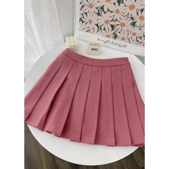 Chân váy tennis form ngắn xếp ly lưng cao màu đen, nâu Wee Skirt - Sibling House