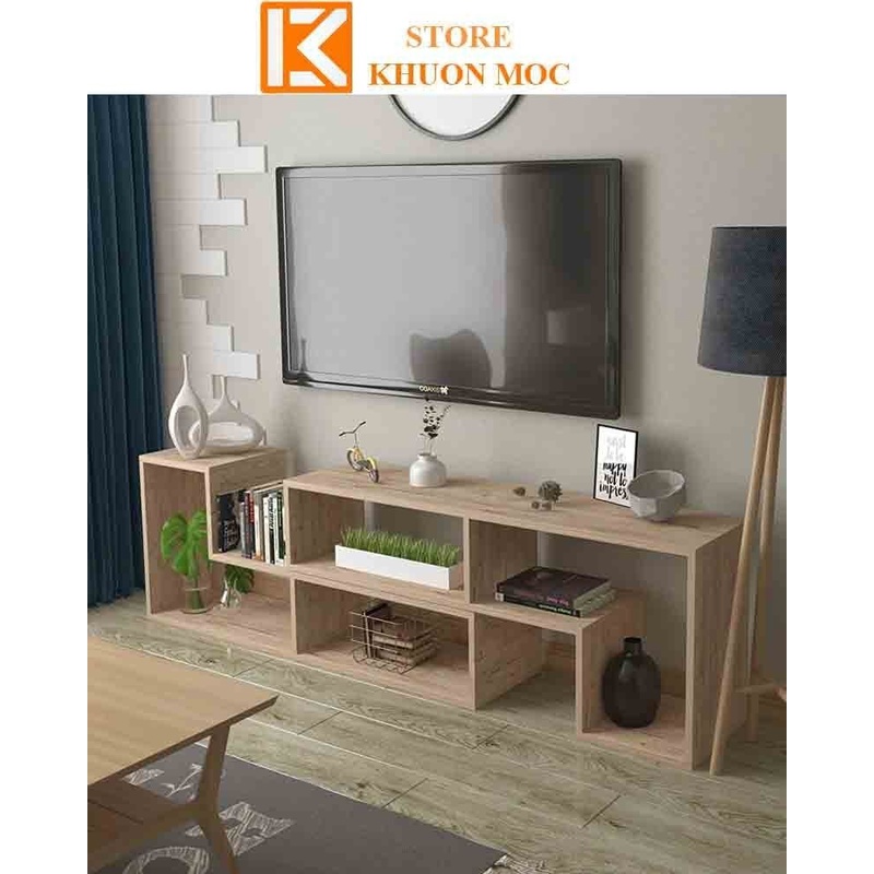 Kệ tủ tivi phòng khách, Kệ tivi phòng ngủ hiện đại, thiết kế nhiều ngăn tiện dụng KM50