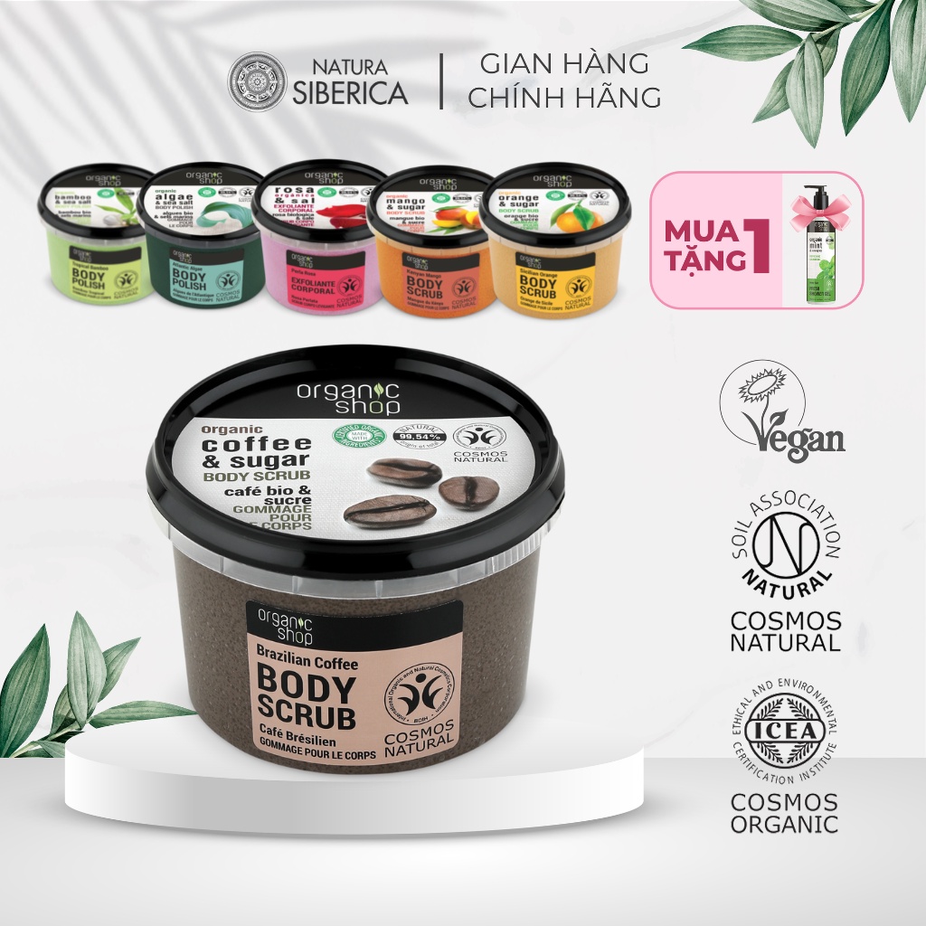 [Mã BMLT35] [Bạn mới nhập COSHBM -50% đơn 0Đ] Tẩy tế bào chết ORGANIC SHOP TDC body với chiết xuất từ thiên nhiên 250ml