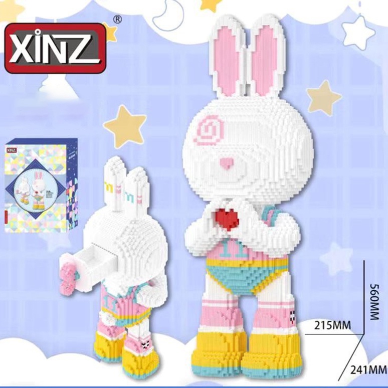 Lego Mô Hình Lắp Ráp Thỏ Momo Đen Cao 55cm Xinz