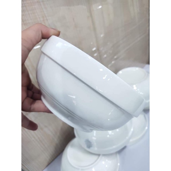 Tô sứ ngấn trắng 18cm