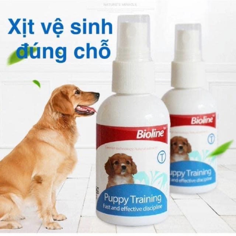Lọ xịt vệ sinh đúng chỗ huấn luyện chó mèo Bioline (1 lọ 50ml)