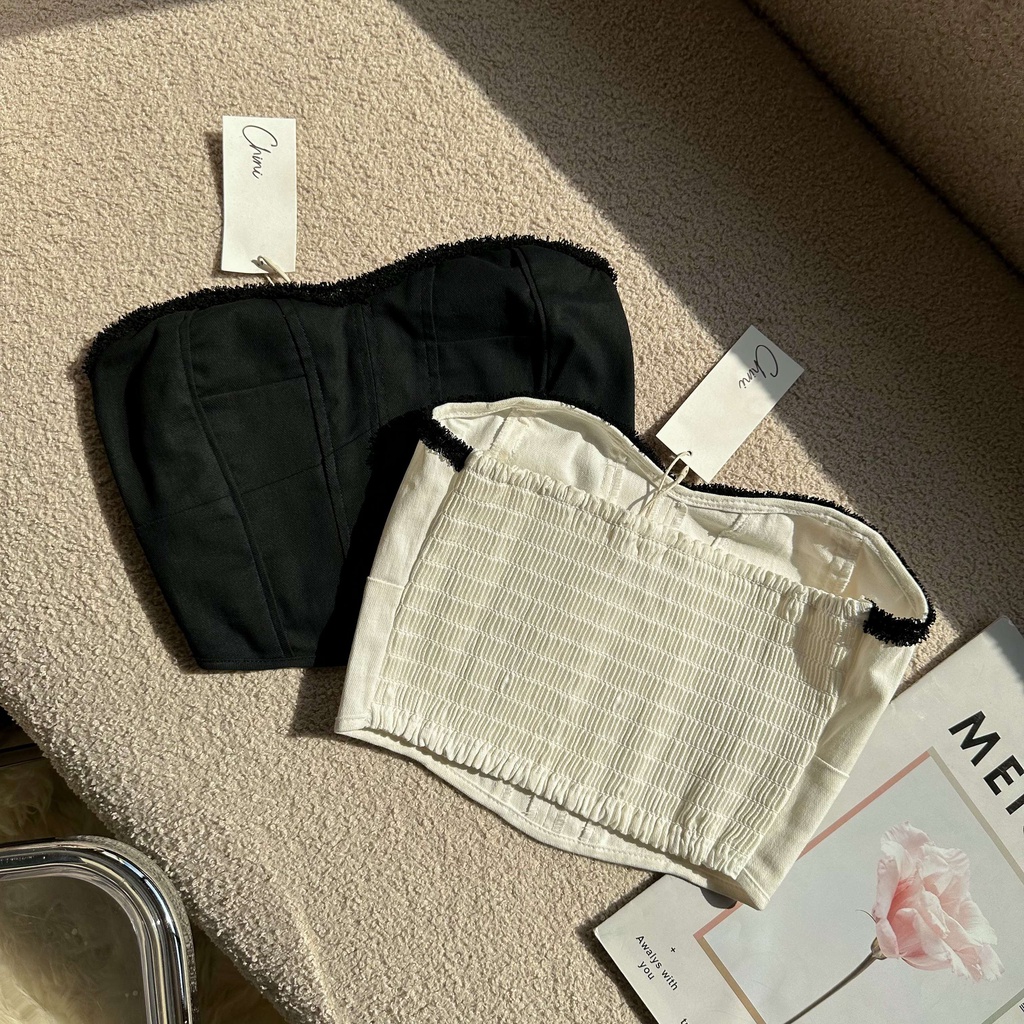 Áo croptop closet chất kaki dày dặn 2 màu đen trắng A50 Four Studio | BigBuy360 - bigbuy360.vn