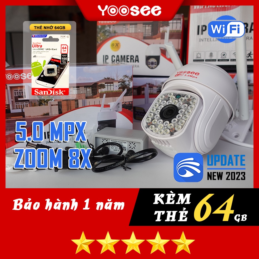 Camera Yoosee PTZ 36LED 12V Phiên Bản Zoom 8X (BH 1 NĂM) - Combo kèm thẻ 64gb