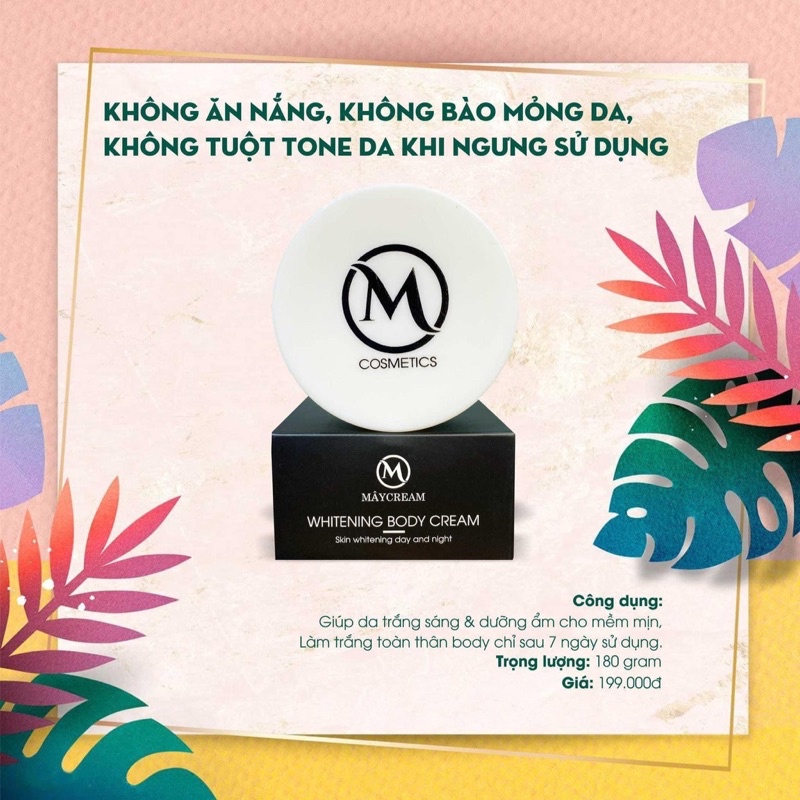 KEM BODY MÂY CREAM & CẤY TRẮNG SINH HỌC - MÂY CREAM