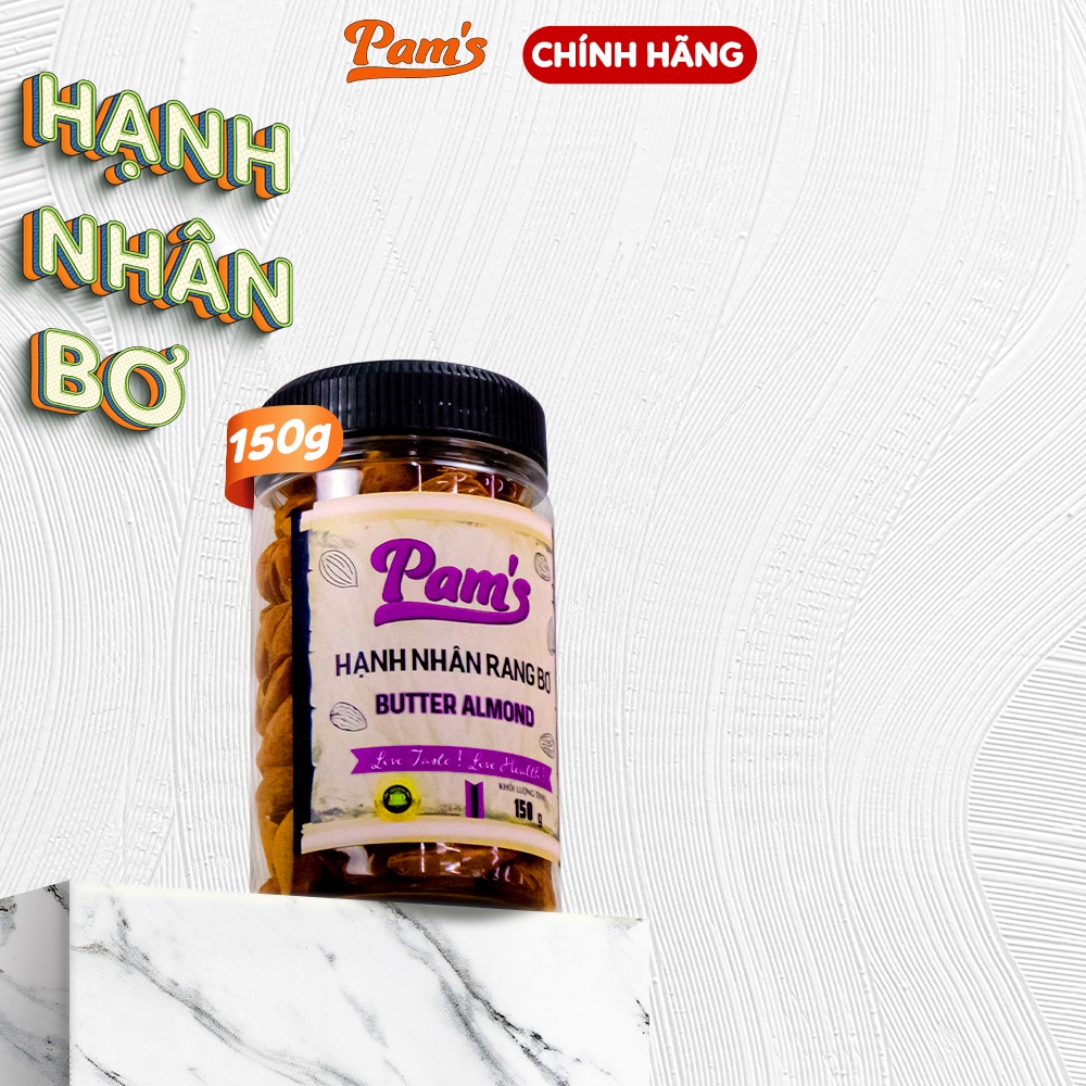 Hạnh Nhân Rang Bơ Nhập Khẩu Mỹ Pams 150g/hũ