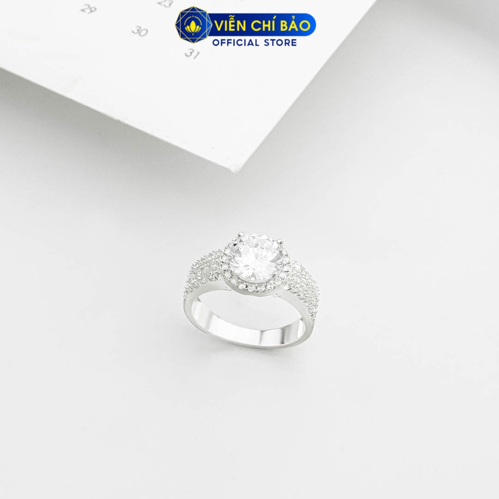 Nhẫn bạc nữ đính đá full chất liệu bạc 925 thời trang phụ kiện trang sức Viễn Chí Bảo N700305