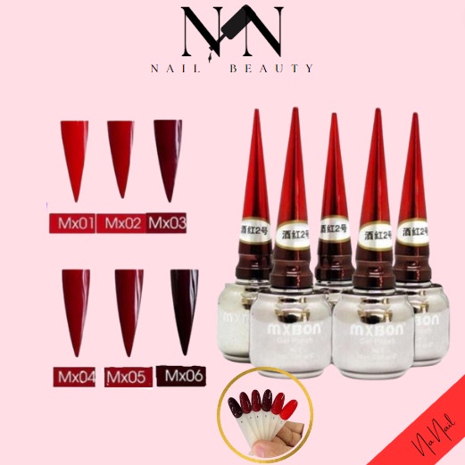 Sơn đỏ Mxbon 6 màu Hàn Quốc siêu mướt Có tách lẻ - sơn gel mxbon