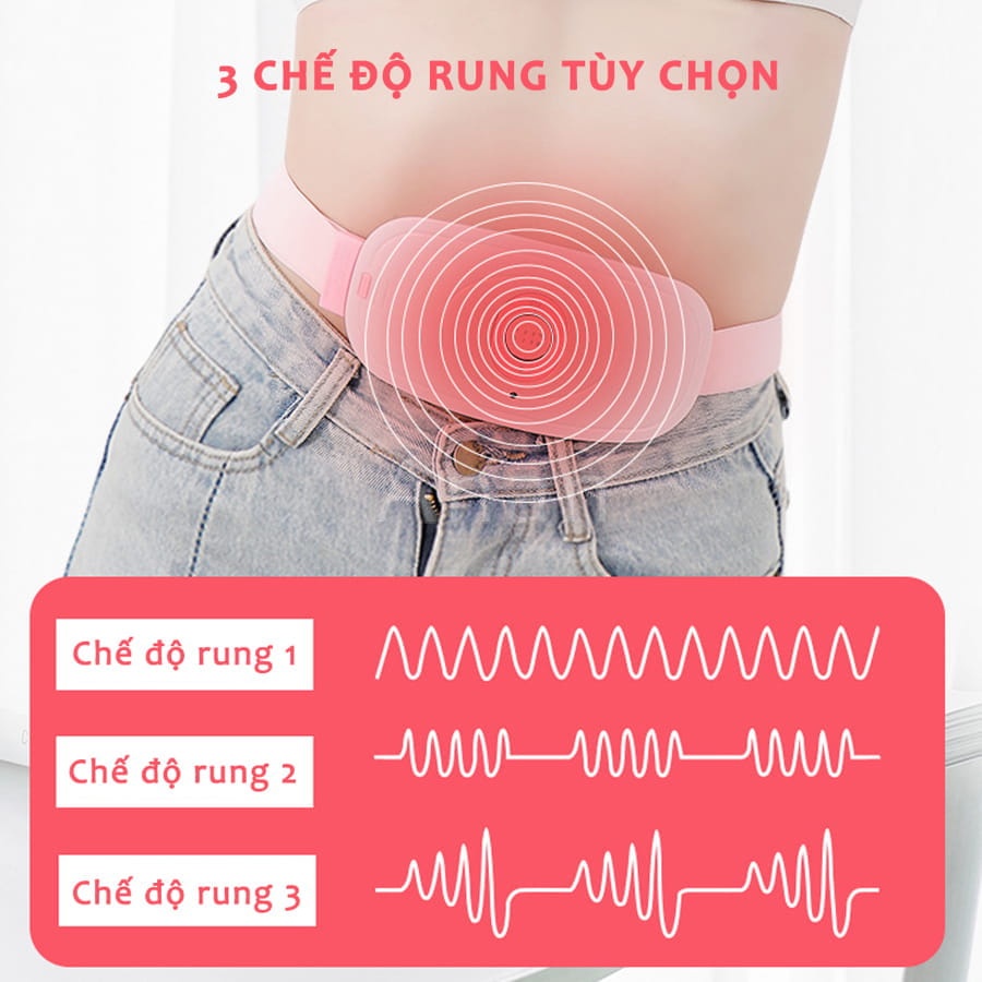 Massage Làm Ấm Bụng Giảm Đau Bụng Đau Lưng Cho Phụ Nữ Đến Kì,Chườm Nóng Giảm Đau Bụng Kinh Đai đeo thắt lưng