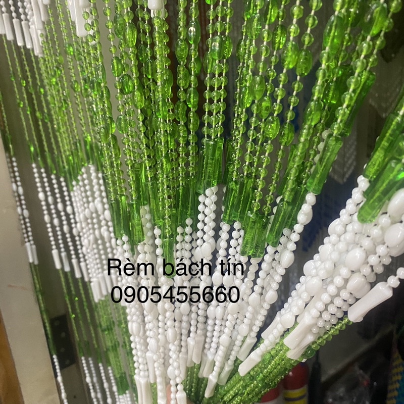 Rèm hạt nhựa khúc xanh rêu đẹp,màn cửa trang trí nhiều kích thước