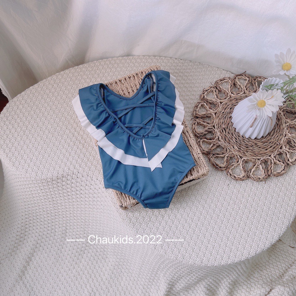 Bikini cho bé gái, Đồ bơi bé gái cánh tiên đan lưng siêu xinh size 11-23kg AT12