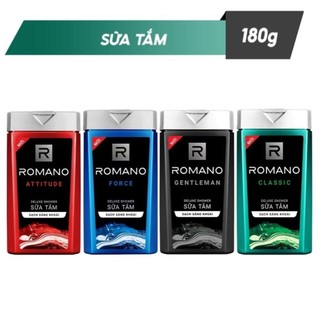 Sữa tắm nam Romano 180g hương nước hoa Classic , Attitude , Force , Gentleman sạch sảng khoái
