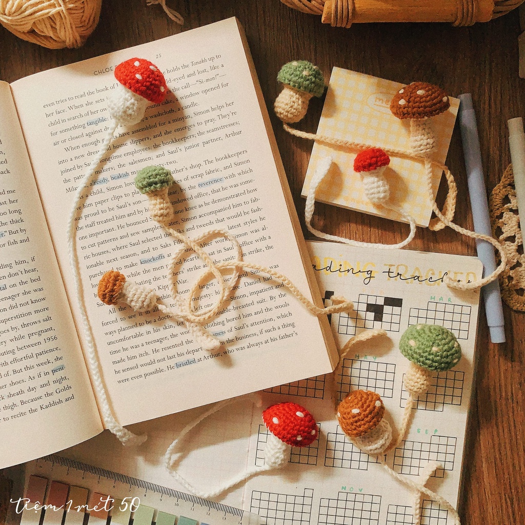 Đánh dấu sách len "Shroom " / Crochet bookmark "Shroom"