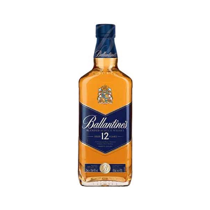 Vỏ chai đựng rượu ngoại thủy tinh decor trang trí ballantines 12 sản xuất tai scotland
