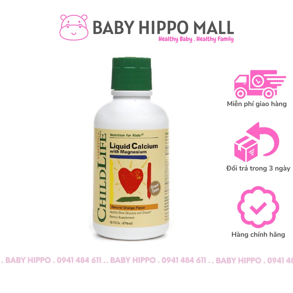 Canxi hữu cơ d3 cho bé kèm kẽm CHILDLIFE Mỹ calcium chính hãng 473ml 07007