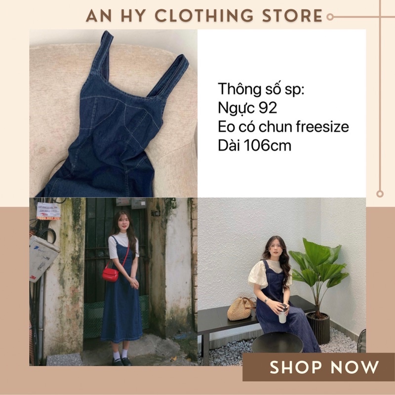❄️ 𝒏𝒆𝒘 𝒊𝒏 - ĐẦM VÁY YẾM JEANS DÀI 0038 🍂