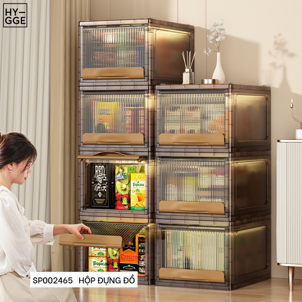 Hộp đựng quần áo, sách vở hộp lưu trữ gấp gọn, nhựa PP+HIPS cứng cáp