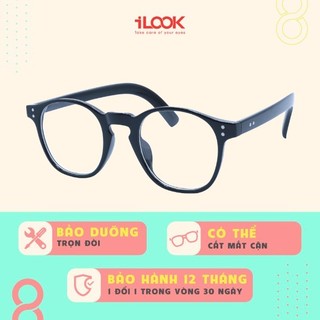 Gọng kính cận thời trang ilook nam nữ dáng tròn tr90 3530