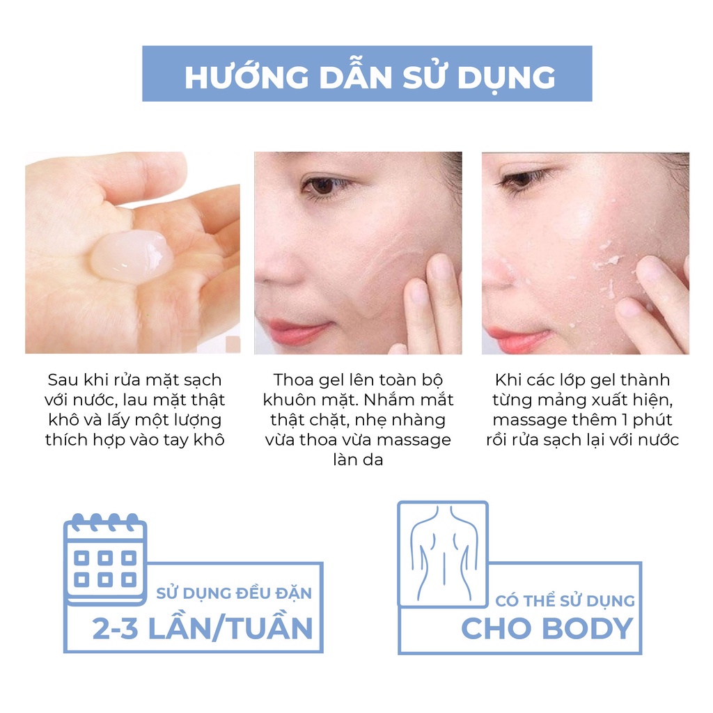 Tẩy tế bào da chết Rosette Peeling Gel loại bỏ sợi bã nhờn cho da căng mịn Nhật Bản