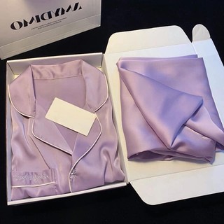 Bộ ngủ lụa tím qc