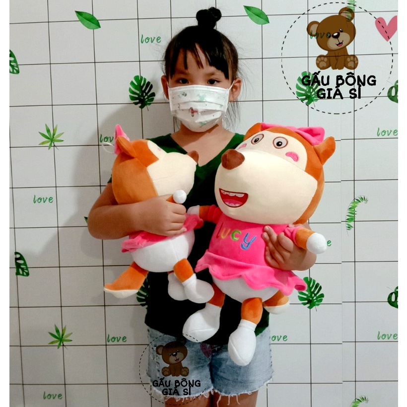 GẤU BÔNG SÓI LUCY THÚ BÔNG CAO CẤP VẢI MINISO MỀM MỊN