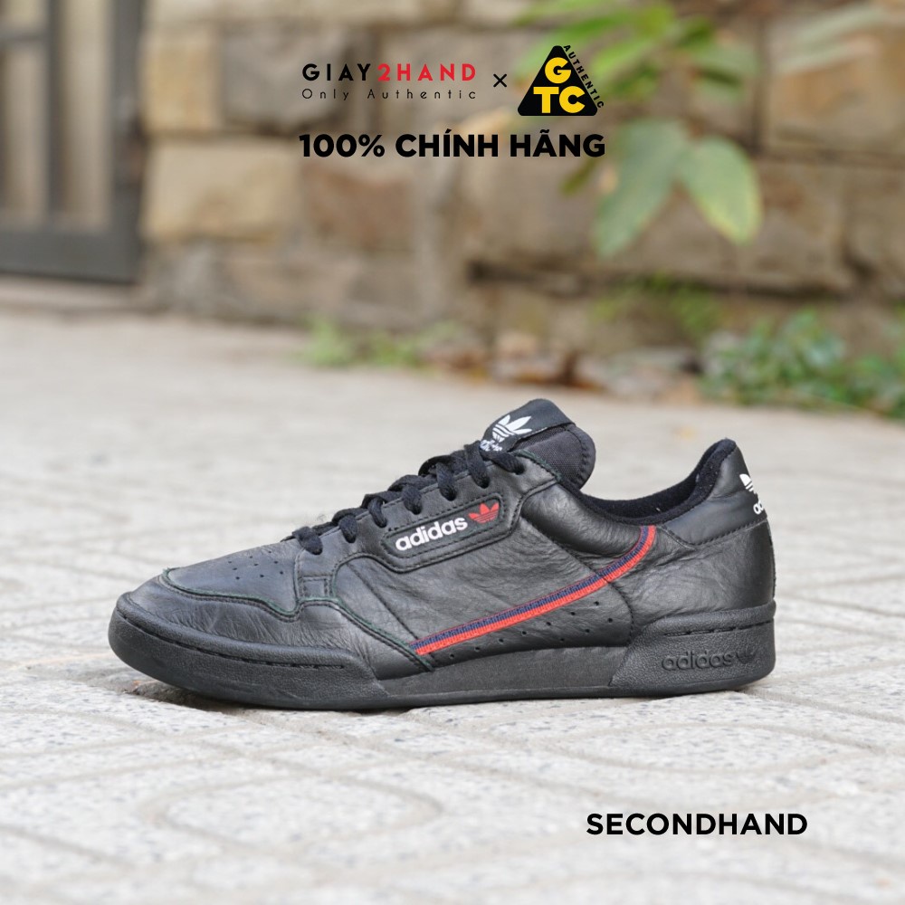 Giày Thể Thao ADIDAS CONTINENTAL 80  BLACK SCARLET G27707 CŨ CHÍNH HÃNG