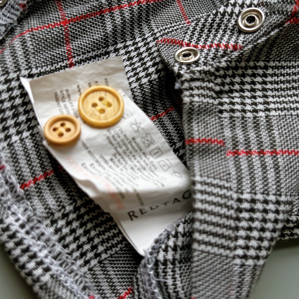 Áo liền quần bé trai body công tử sơ sinh RED TAG ngắn tay 0-3 tháng xuất dư