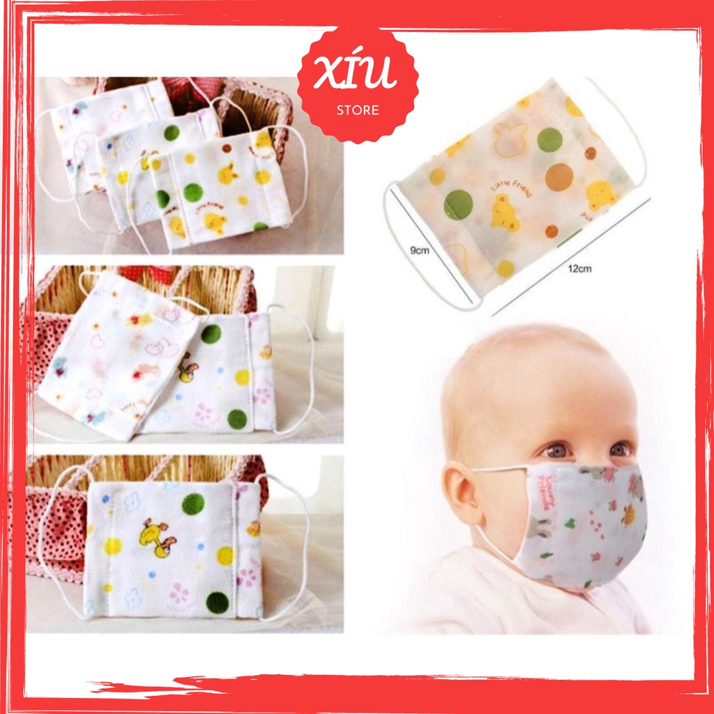 Khẩu trang xô cho bé từ 0-6 tuổi, khẩu trang vải xô mềm không gây khó chịu cho trẻ đủ 3 size