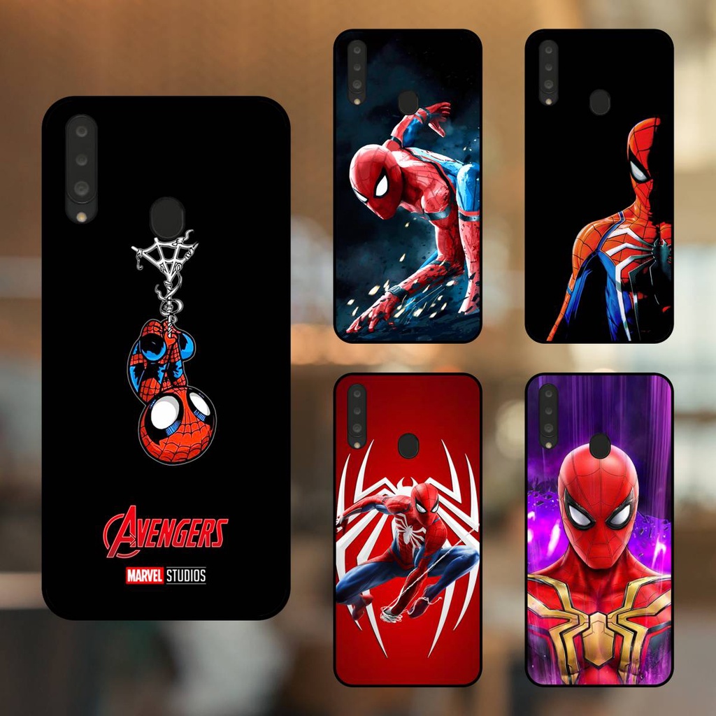 Ốp lưng điện thoại Samsung A20S viền đen Spider Man Người Nhện Marvel Avengers