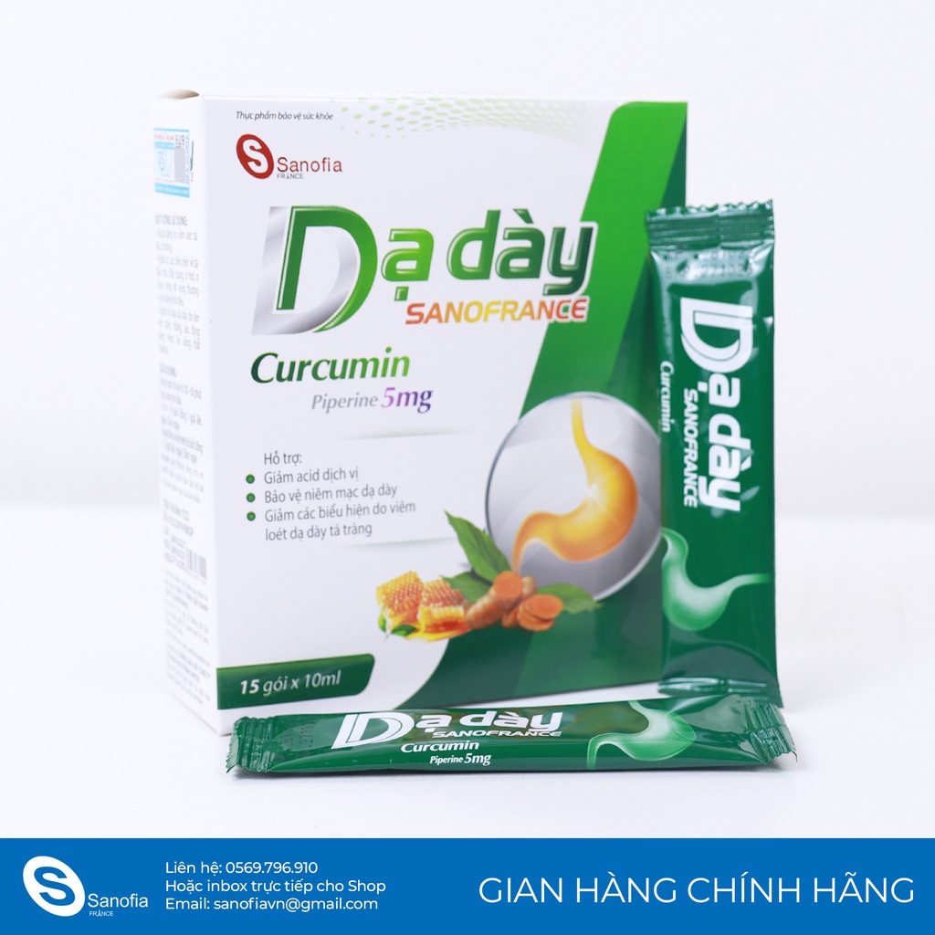 Gel dạ dày Hộp 15 gói Sanofrance giúp giảm đau dạ dày, viêm loét dạ dày tá tràng ,trào ngược dạ dày - Sanofia