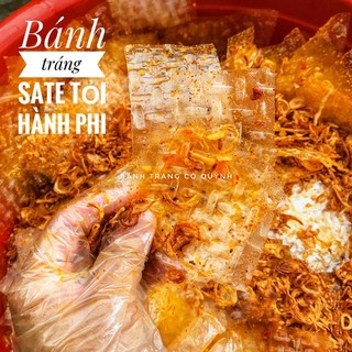 Bánh tráng miếng vuông sate tỏi hành phi