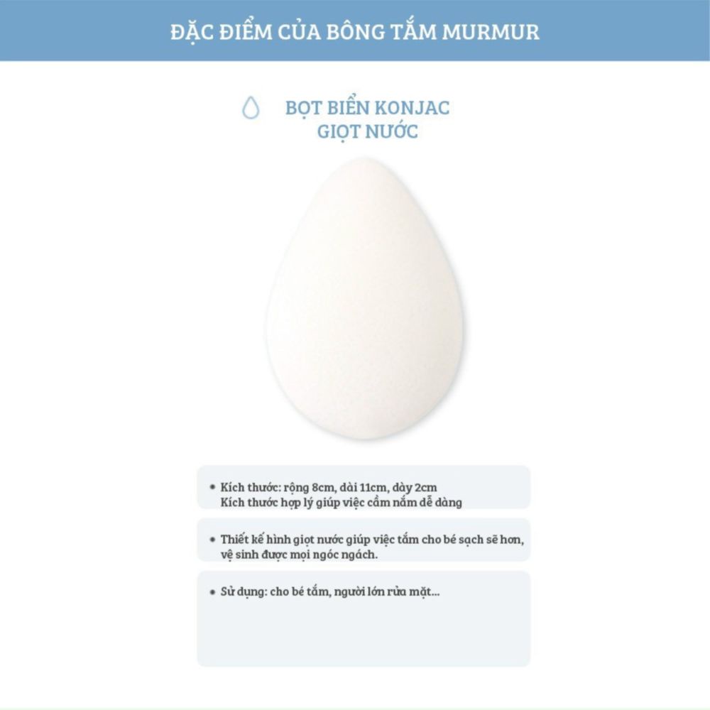 Bông tắm hữu cơ Murmur Konjac Hàn Quốc siêu mềm cho bé