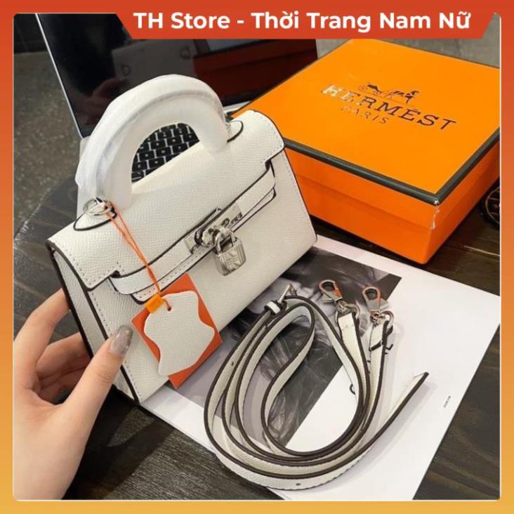 Túi xách nữ cầm tay đeo vai da nhám trơn HM Full box , Túi sách đeo chéo có khoá nhỏ phong cách thời trang TH Store