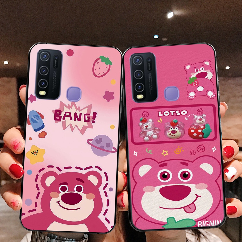 Ốp lưng Vivo Y30 / Y50 GẤU DÂU LOTSO đỏ cute đẹp siêu rẻ