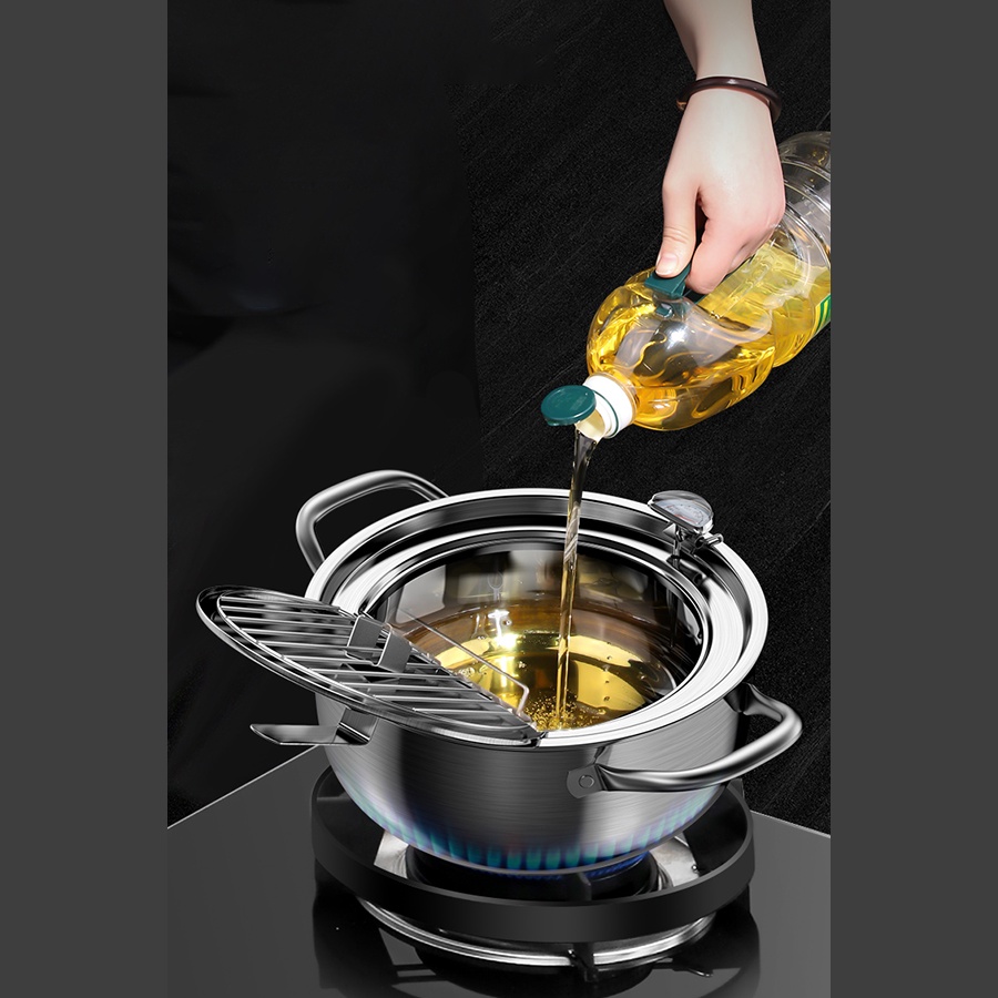 Nồi chiên nhúng đa năng bằng inox KACHEEG cao cấp