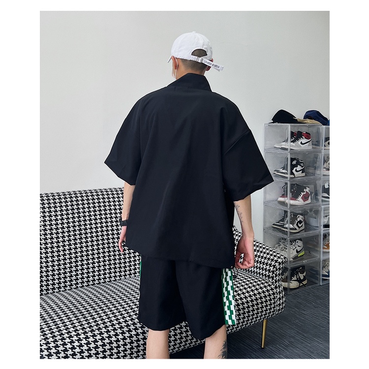 Bộ Thể Thao Nam Hè Cổ Trụ Phối Khóa Kéo Cao Cấp, Chất Liệu Cotton Mịn Mã TRU02 Cá Tính