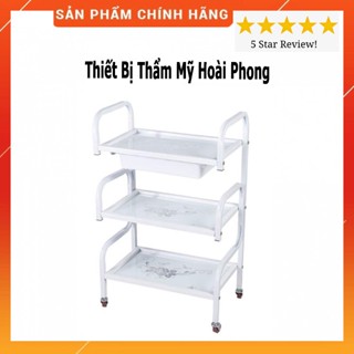    Xe đẩy    Sale   Spa 3 tầng mặt kính hoa văn có khay Dùng Cho Quán Tóc Spa Tmv 