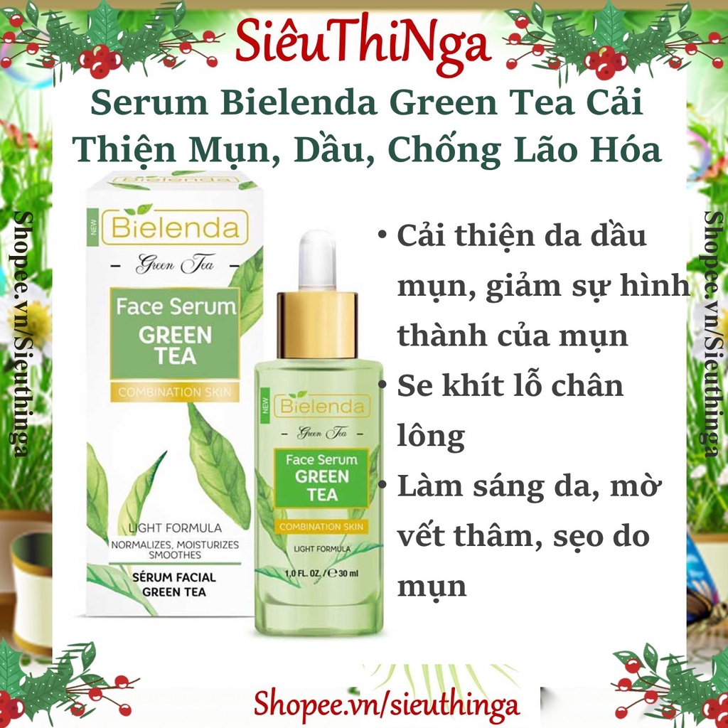 Serum Bielenda Green Tea kiềm dầu, giảm mụn và thâm