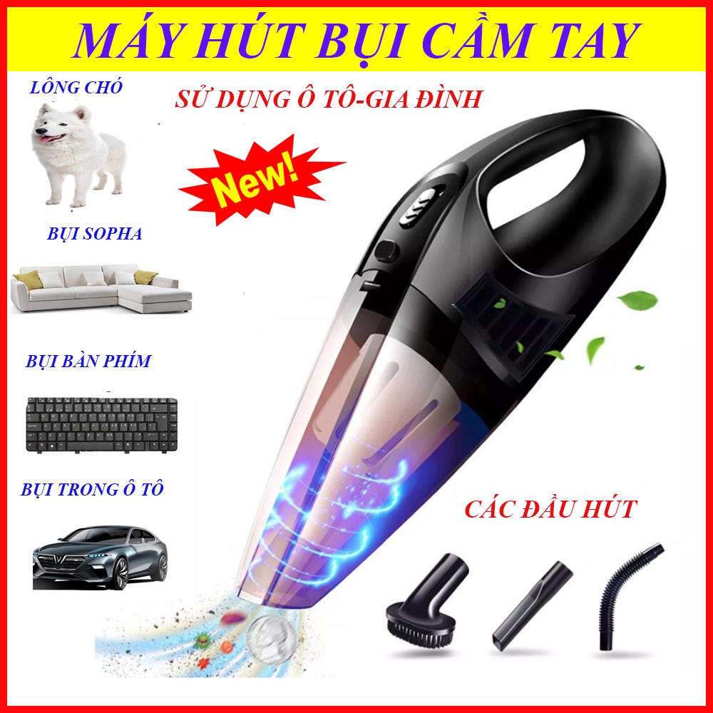 Máy Hút Bụi Ôto, Máy Hút Bụi Cầm Tay. Sử dụng ô tô và gia đình, lực hút mạnh, hút bụi sạch sẽ trong các ngóc ngách.