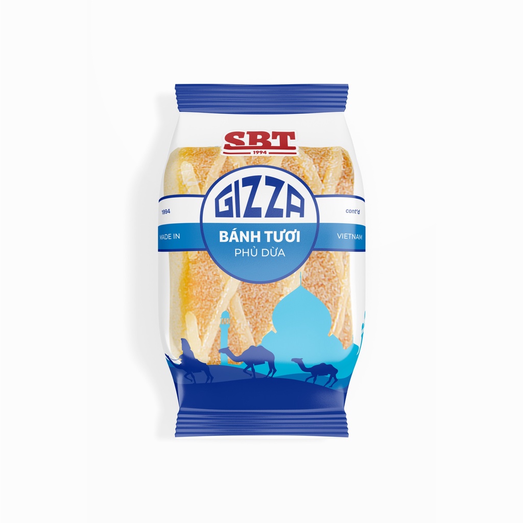 Bánh bông lan tươi Gizza phủ ruốc, phủ dừa 55g - Ăn vặt, bữa sáng, bữa phụ