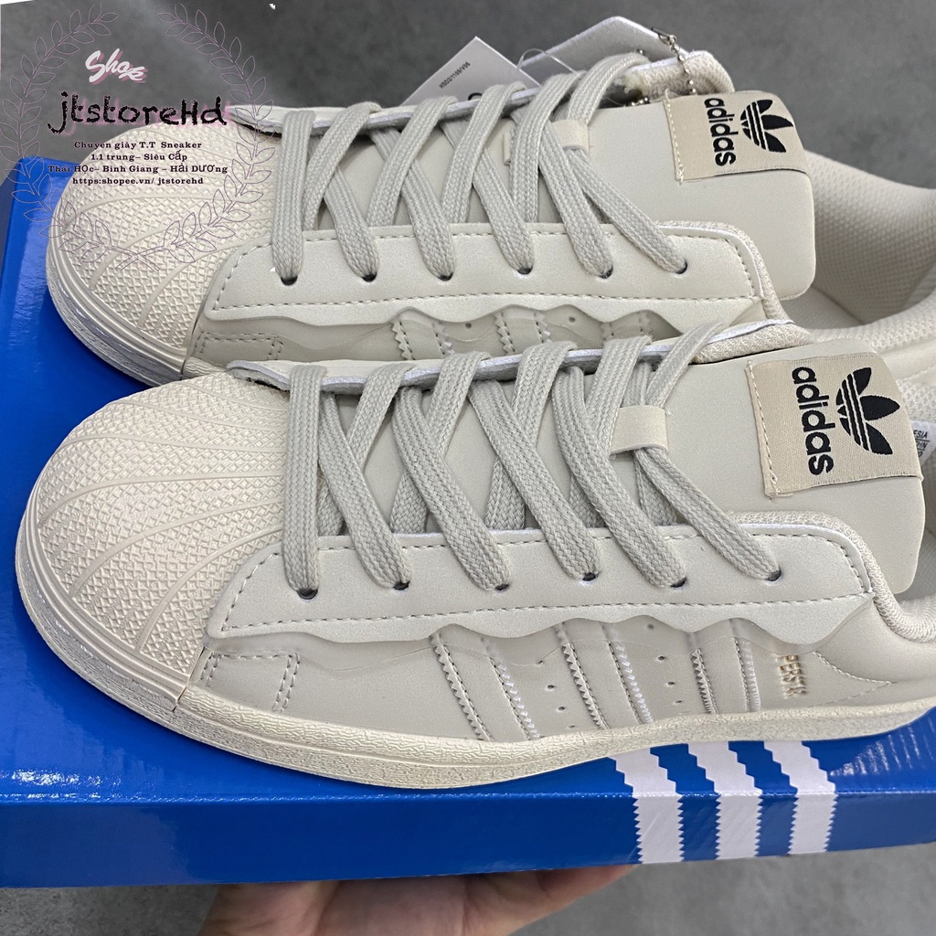 Giày Adidas superstar, Das Sò, Màu trắng bản S.C 2022 đẹp full box - bill giấy gói