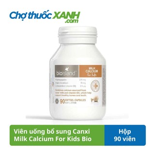 Milk Calcium For Kids Bio Island 90 viên – Viên uống bổ sung Canxi