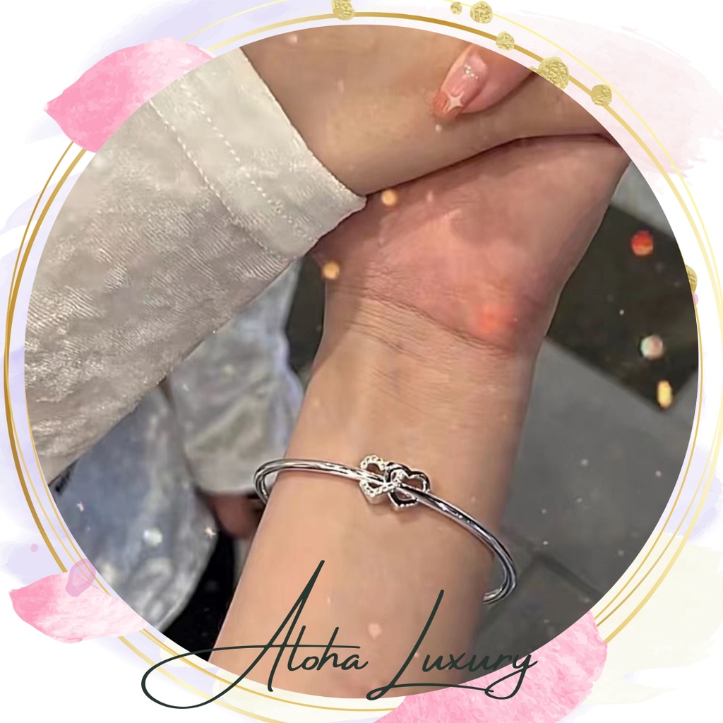 Lắc tay họa tiết trái tim, lắc tay titan thời trang L17