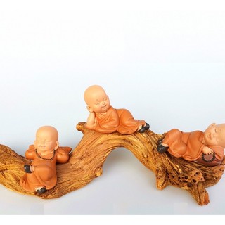 Tượng Chú Tiểu Vàng Dễ Thương Mini